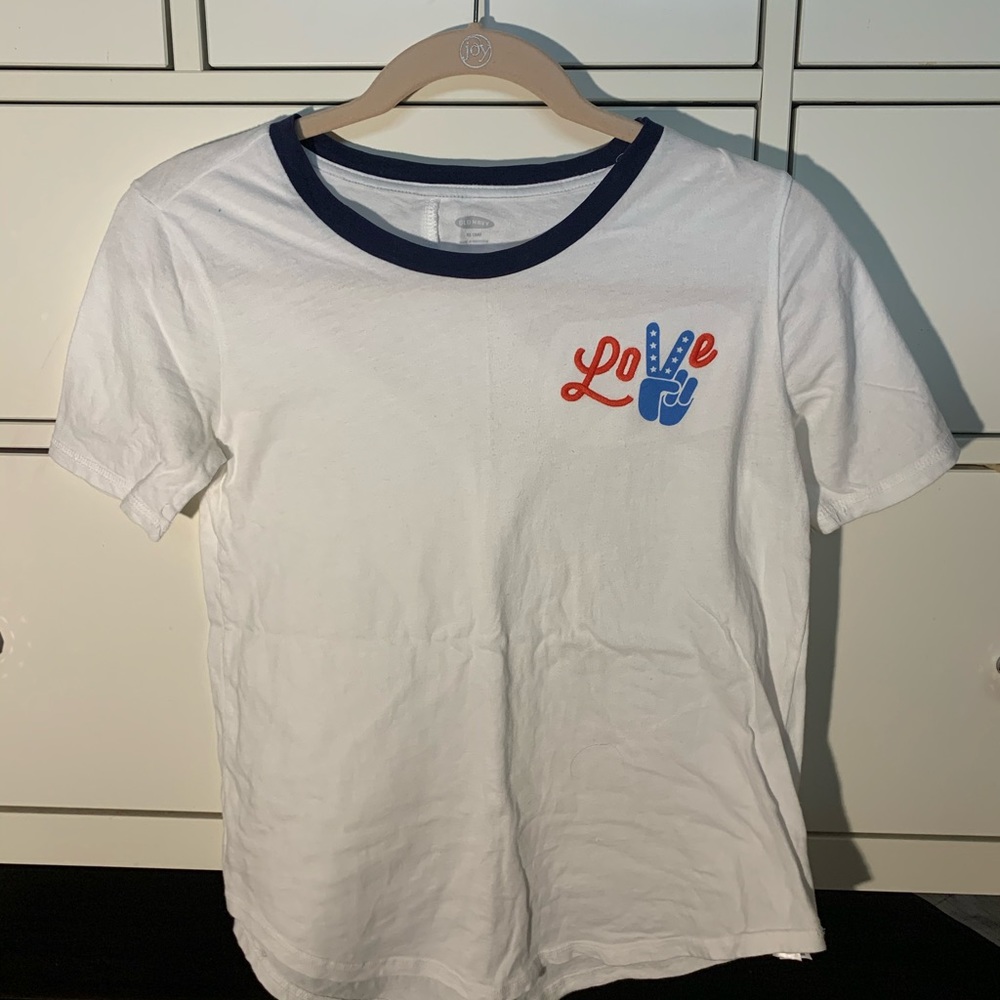 4th of july white tied up tee